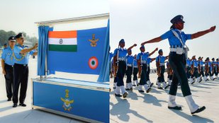 Indian Air Force got a new flag on the occasion of Air Force Day, soldiers showed their strength