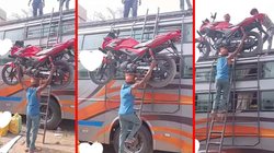 कुछ ही सेकेंड में बाइक लेकर बस पर चढ़ गया शख्स, वीडियो देख लोग बोले- यही है असली बाहुबली