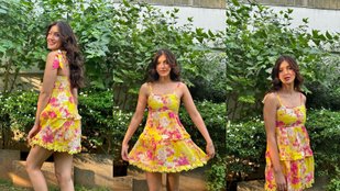 Shanaya Kapoor was seen in floral short dress, fans went crazy after seeing her sizzling style