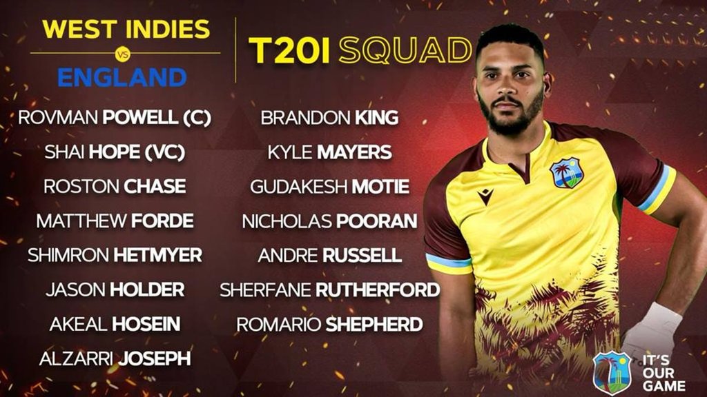 West Indies T20 Squad vs England | WI vs ENG | Andre Russell