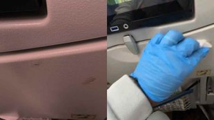 blood stains on flight seat