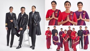 Air India pilots and cabin crew new uniforms designed by Manish Malhotra