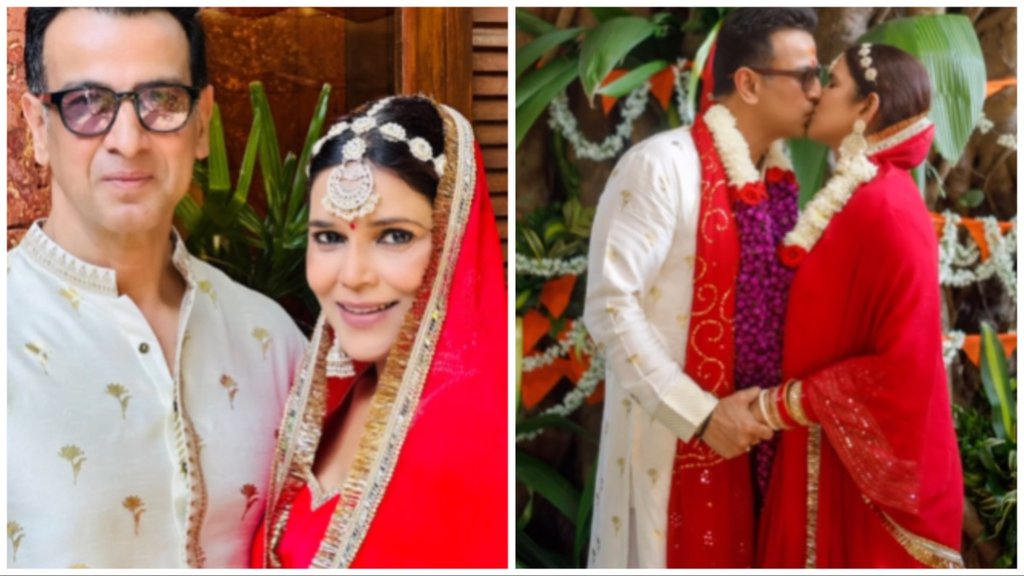 Ronit Roy Marriage, Ronit Roy liplock with wife
