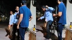 सिक्योरिटी गार्ड को मनबढ़ शख्स ने जड़ा थप्पड़, वीडियो देख भड़क गए लोग