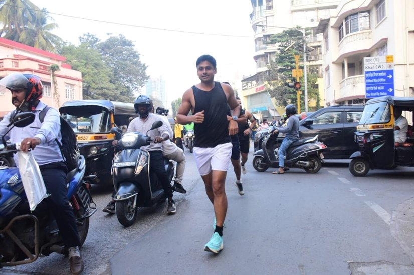 Nupur Shikhare jogging at his wedding