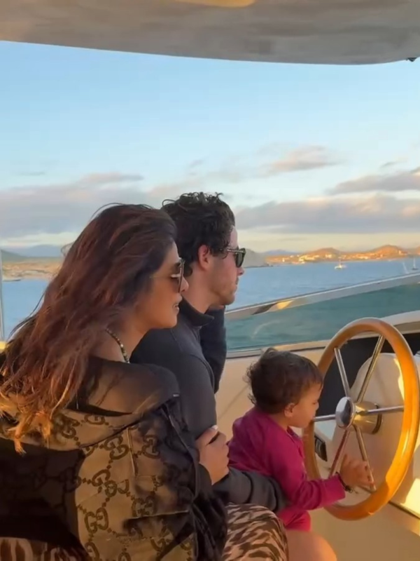 Priyanka Chopra daughter Malti drives yacht with papa Nick Jonas, hums song in cute style