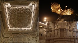 Stunning pictures of Ram Mandir bathed in nightlight, see temple features from inside