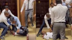 VIDEO: गला दबाया, लात-घूंसे चलाए और एक दूसरे को घसीटा, अखाड़ा बना मालदीव का संसद