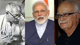 Narendra Modi, Karpoori Thakur, Lal Krishna Advani,