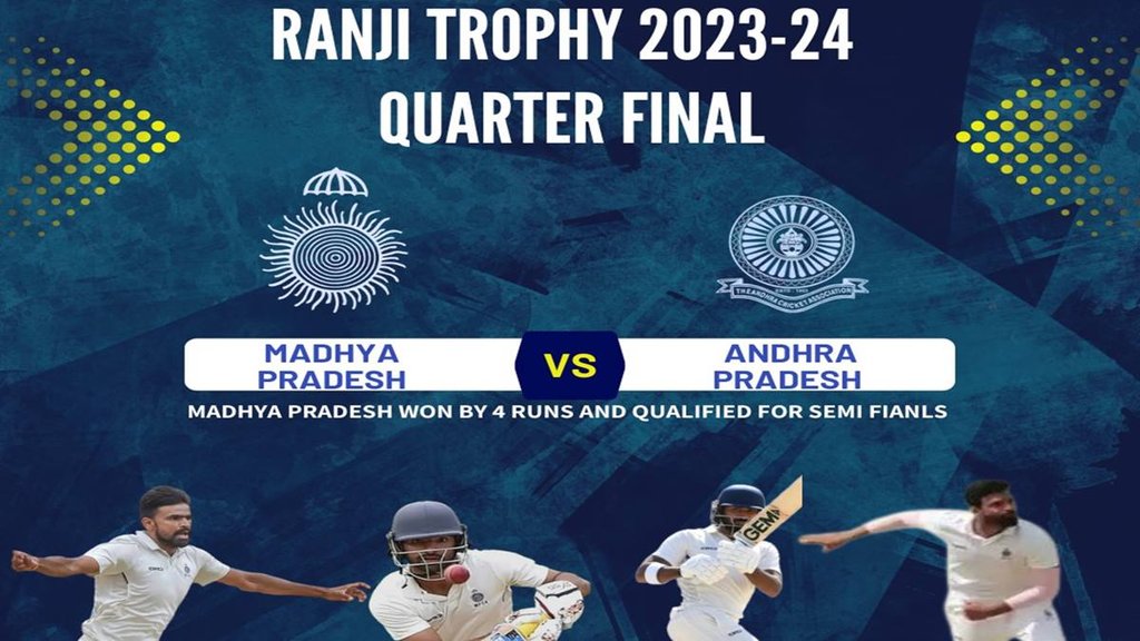 Ranji Trophy 2024 Quarter Final, Madhya Pradesh beats Andhra Pradesh, Madhya Pradesh vs Andhra Pradesh Ranji Trophy 2024 Quarter Final, Madhya Pradesh beats Andhra Pradesh, Madhya Pradesh vs Andhra Pradesh