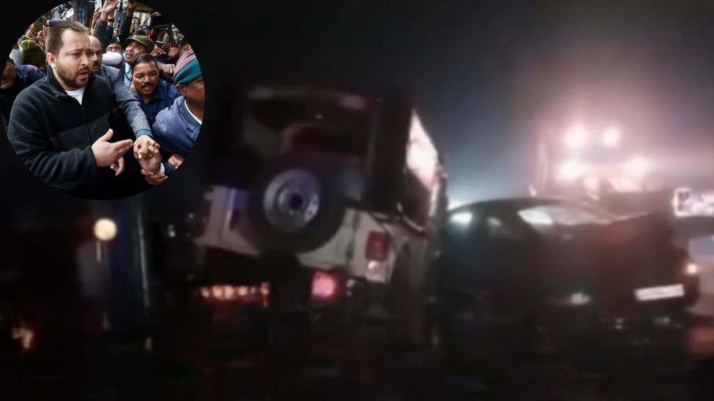 Tejashwi Yadav, Tejashwi Jan Vishwas Yatra, Tejashwi Yadav Convoy Accident
