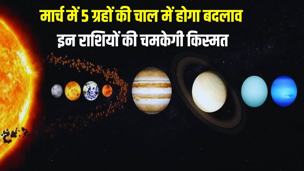 march planet transit, five planet transit in march