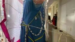 कॉलेज में बिना साड़ी की मां सरस्वती की मूर्ति को लेकर हंगामा, अश्लीलता फैलाने का आरोप