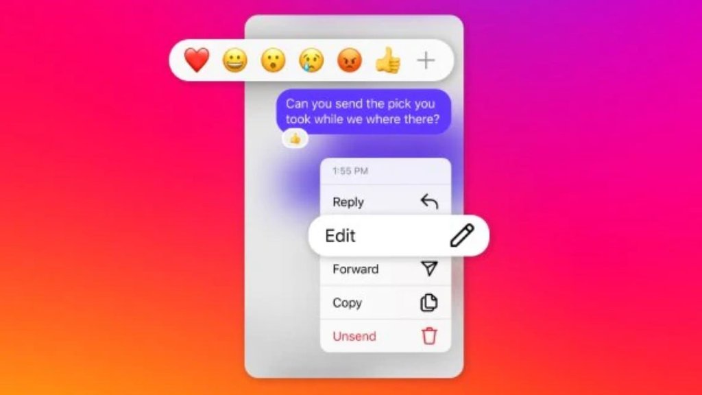 Instagram, Instagram Edit message, Instagram Pin chats