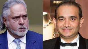 Narendra Modi with fugitive businessmen Nirav Modi and Vijay Mallya