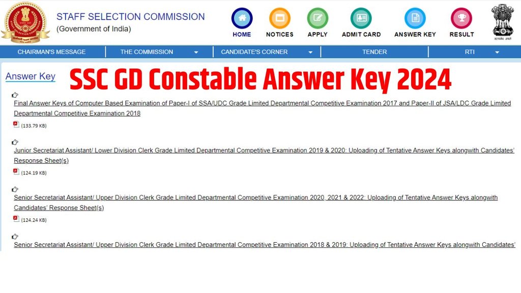 SSC GD Constable Answer Key 2024, SSC GD Constable Answer Key 2024 Date, SSC GD Constable Answer Key 2024 Link SSC GD Constable Answer Key 2024, SSC GD Constable Answer Key 2024 Date, SSC GD Constable Answer Key 2024 Link