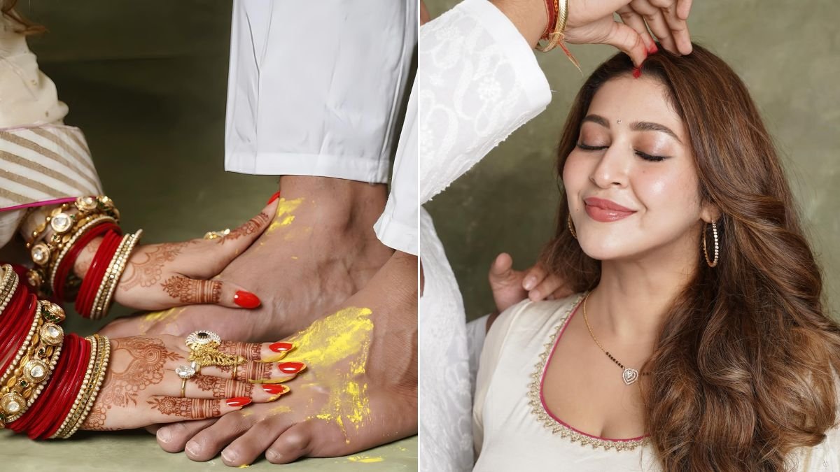 Sonarika Bhadoira, Sonarika Bhadoira Touches Feet of Husband, Sonarika Bhadoira husband vikas Parashar Sonarika Bhadoira, Sonarika Bhadoira Touches Feet of Husband, Sonarika Bhadoira husband vikas Parashar