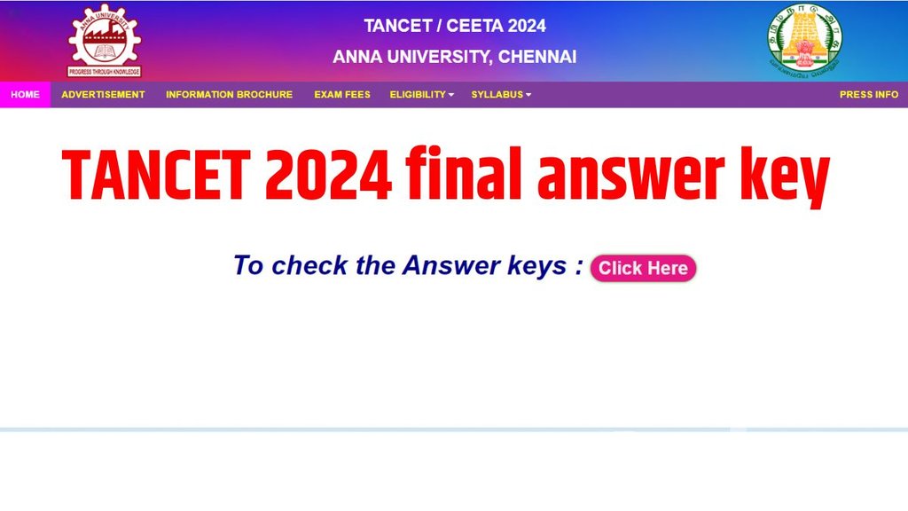 TANCET 2024 final answer key । TANCET 2024 final answer key released date । TANCET 2024 final answer key released । TANCET 2024 final answer key download process