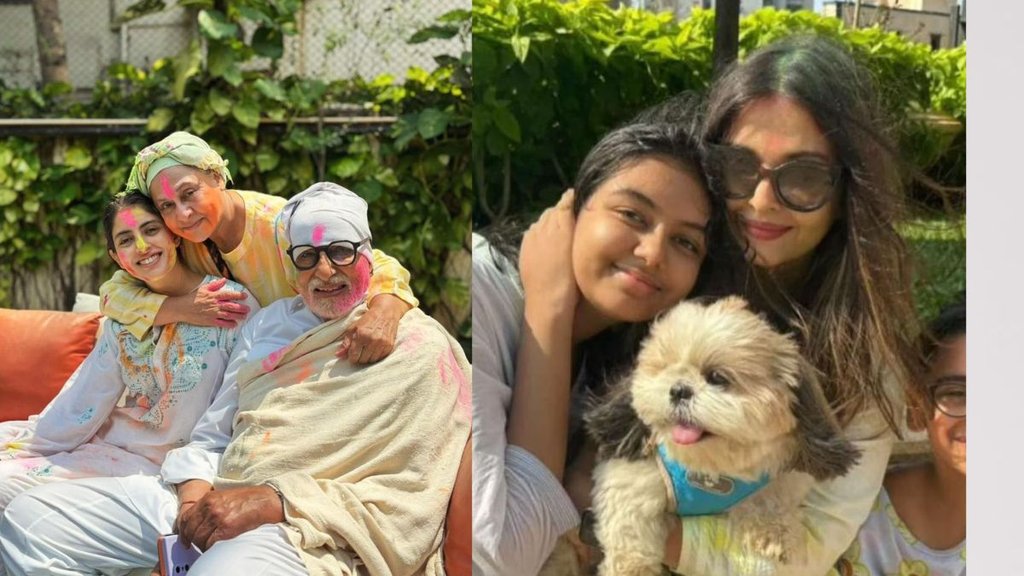 aishwarya rai and bachchan parivaar holi