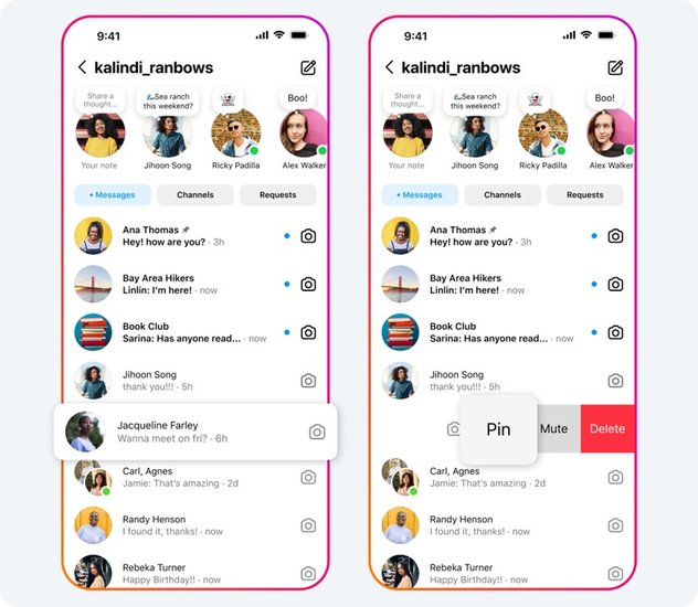 instagram pin chat