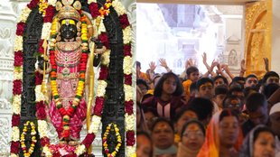 ram mandir first holi, ramlala first holi, ram mandir mein pehli holi,