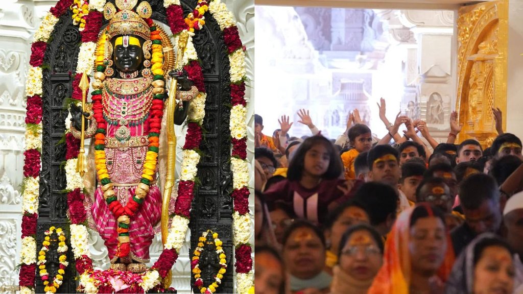 ram mandir first holi, ramlala first holi, ram mandir mein pehli holi,