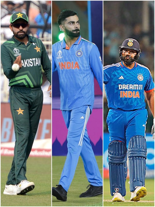 Virat Kohli, Babar Azam, Rohit Sharma, Paul Stirling, Martin Guptill