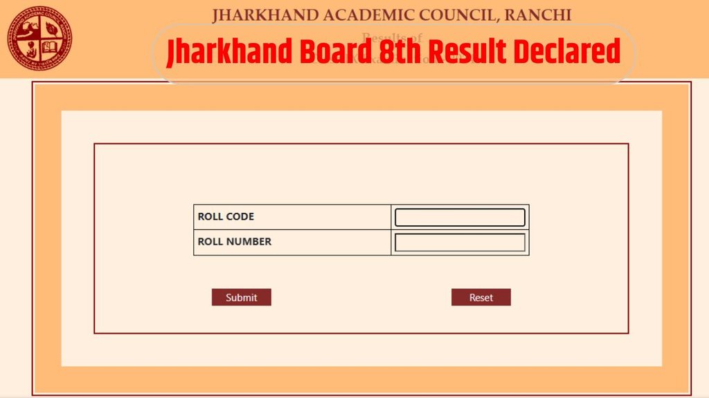 JAC 8th Result 2024, Jharkhand board 8th Result 2024, jacresults.com