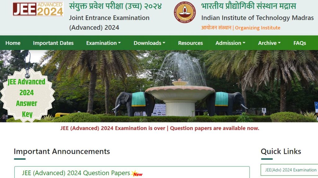JEE Advanced 2024, JEE Answer Key 2024 Date, JEE Advanced, जेईई एडवांस 20224