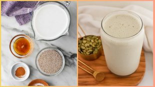 Milk chia seed drink for weight loss