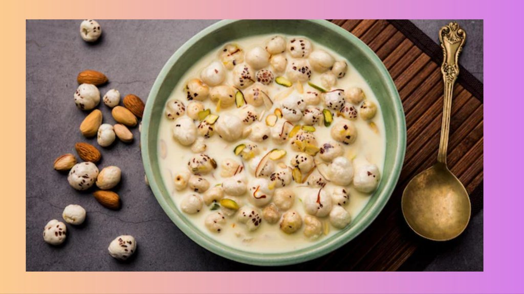 murmura and makhana with cold milk