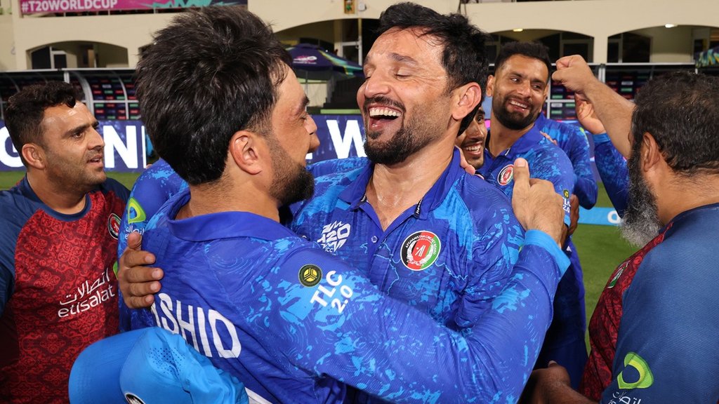 T20 World Cup 2024, AFG vs BAN Match Highlights, Rashid Khan His Teammates Joy Moment