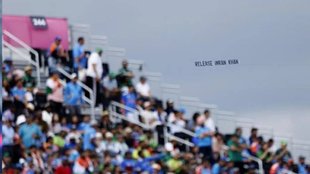 IND vs PAK, T20 World Cup 2024, Aircraft Release Imran Khan banner