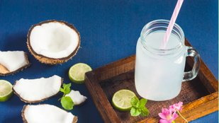 coconut water with sabja seeds