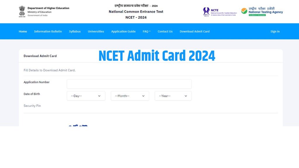 NCET Exam Admit Card 2024, nta ncet exam date 2024, NTA NCET Admit Card 2024