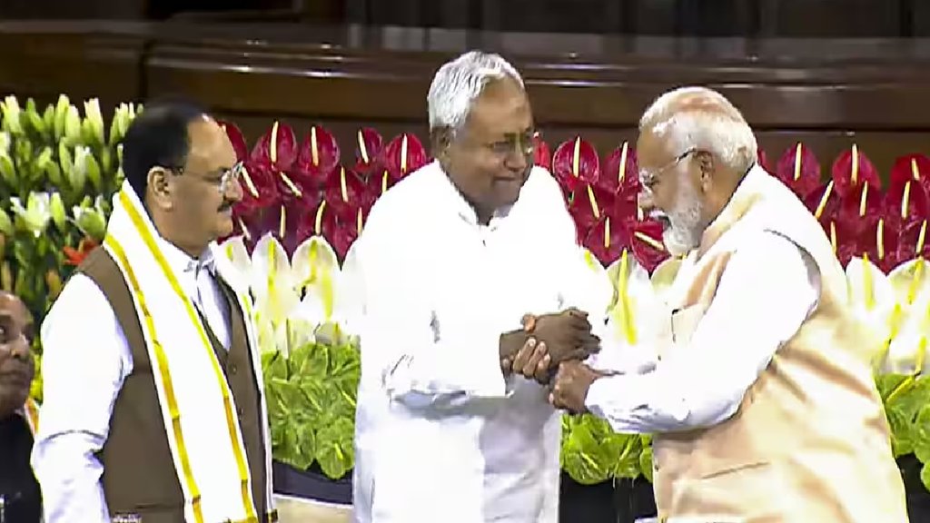Nitish Kumar touching PM Modi's feet, Nitish Kuma, PM Modi