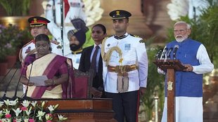 Lok Sabha, PM Swear in Ceremony, oath of office and secrecy to Prime Minister Narendra Modi, at the swearing-in ceremony
