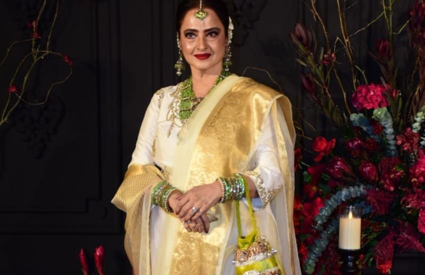 Rekha At Sonakshi Wedding Reception