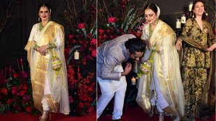 Siddharth touches feet of Rekha