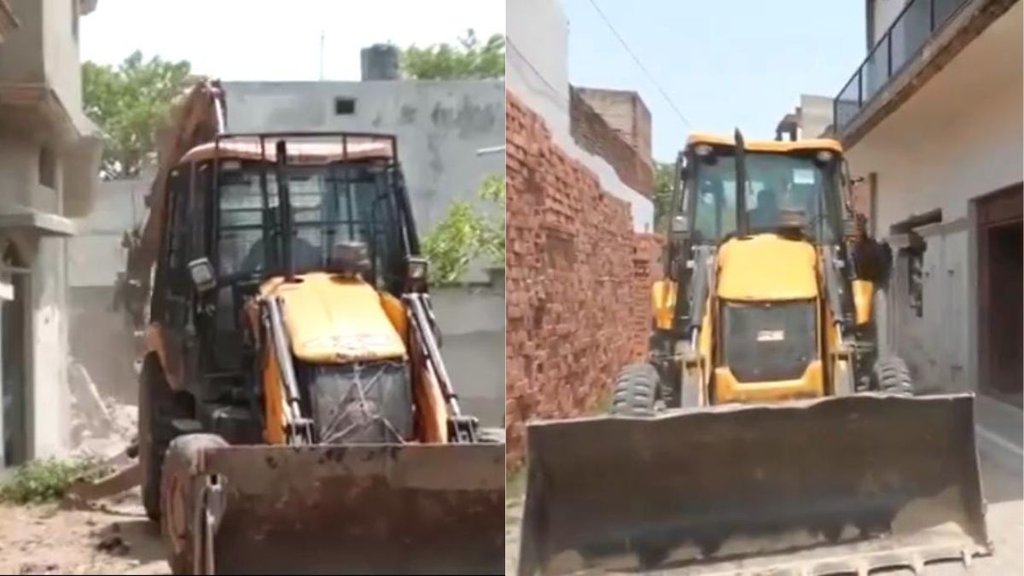 bulldozer | yogi government | ashraf | atiq ahmed |
