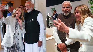Italian pm giorgia meloni phone, Italian pm giorgia meloni clickes selfie pm modi