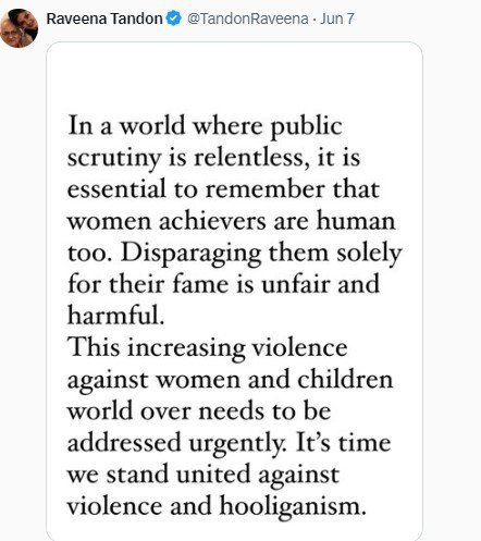 Raveena Tandon Post