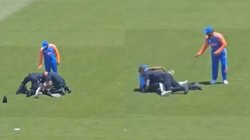 IND vs BAN: रोहित शर्मा से मिलने मैदान में घुसे फैन को अमेरिकी पुलिस ने दबोचा, भारतीय कप्तान ने प्रशंसक के लिए यूं की अपील; देखें VIDEO