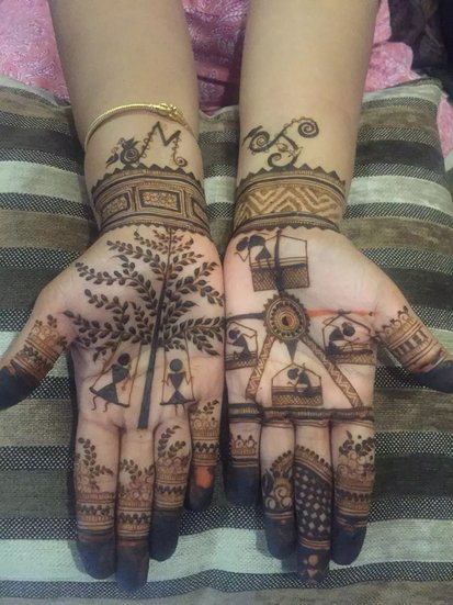 Shiv-Parvati Mehndi Art