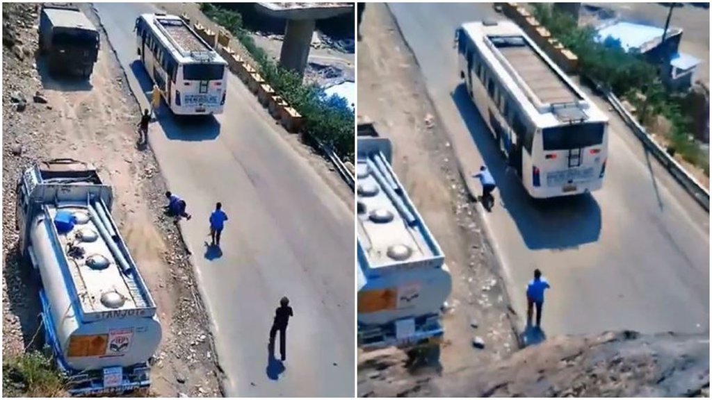 brake fail, Bus brake fail, Viral Video, Video viral, Amarnath yatra