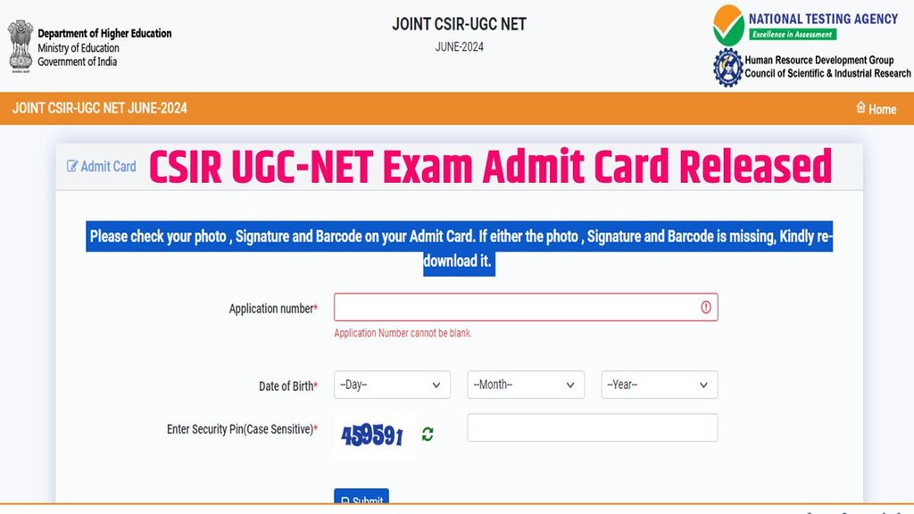 CSIR UGC-NET, Admit Card, NTA, Admit Card Download Link