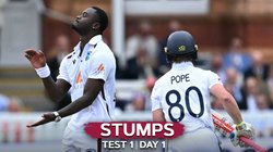 ENG vs WI 1st Test Match Highlights: पहले दिन के खेल के बाद इंग्लैंड ड्राइविंग सीट पर, वापसी के लिए वेस्टइंडीज को दिखाना होगा जोश