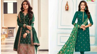 latest chanderi silk suits designs