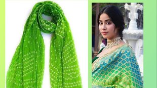 Parrot green bandhani dupatta sawan 2024