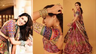 Multicolor kutch work blouse designs